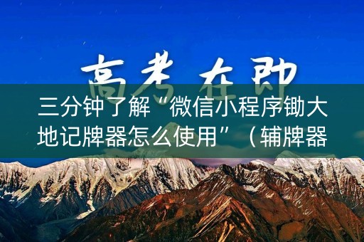 三分钟了解“微信小程序锄大地记牌器怎么使用”（辅牌器插件购买)