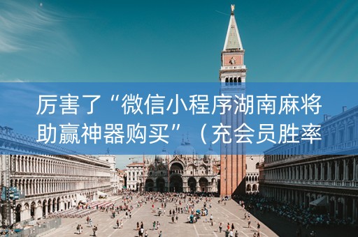 厉害了“微信小程序湖南麻将助赢神器购买”（充会员胜率高)