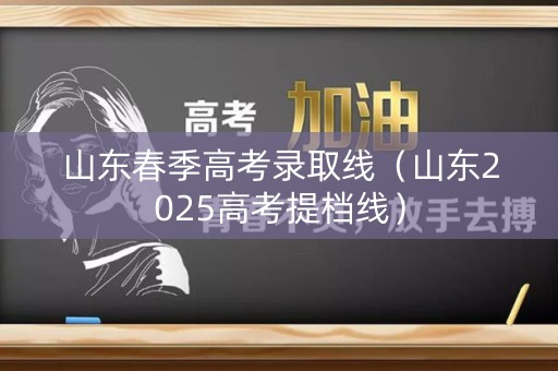 山东春季高考录取线（山东2025高考提档线）