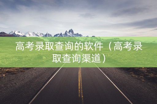高考录取查询的软件（高考录取查询渠道）