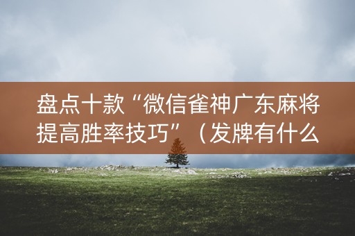 盘点十款“微信雀神广东麻将提高胜率技巧”（发牌有什么规律吗)