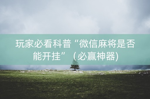 玩家必看科普“微信麻将是否能开挂”（必赢神器)