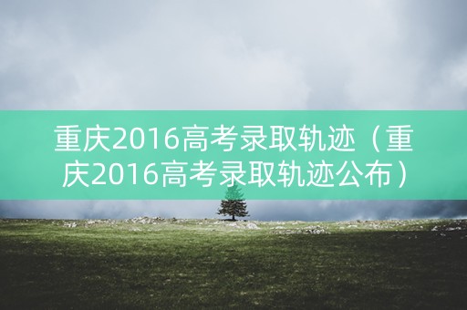 重庆2016高考录取轨迹（重庆2016高考录取轨迹公布）