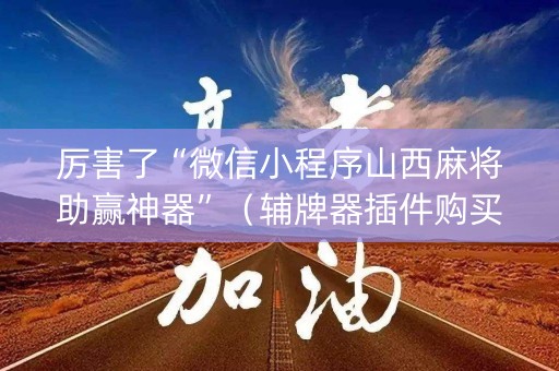 厉害了“微信小程序山西麻将助赢神器”（辅牌器插件购买)