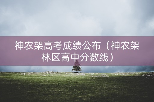 神农架高考成绩公布（神农架林区高中分数线）