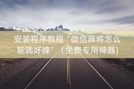 安装程序教程“微信麻将怎么能调好牌”（免费专用神器)