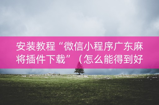 安装教程“微信小程序广东麻将插件下载”（怎么能得到好牌)