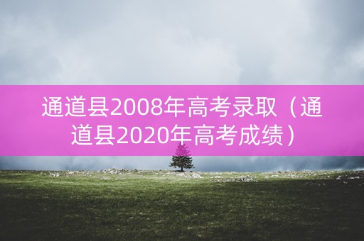 通道县2008年高考录取（通道县2020年高考成绩）