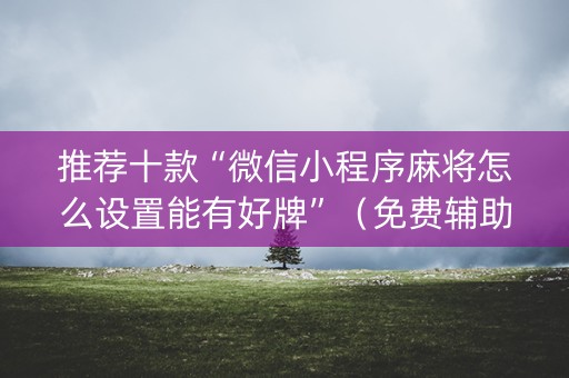 推荐十款“微信小程序麻将怎么设置能有好牌”（免费辅助)