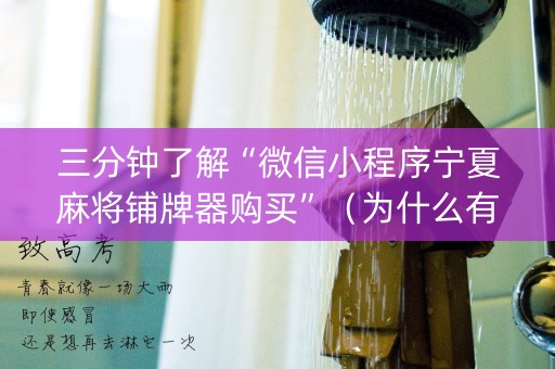 三分钟了解“微信小程序宁夏麻将铺牌器购买”（为什么有人一直赢)