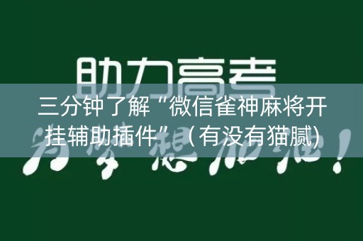 三分钟了解“微信雀神麻将开挂辅助插件”（有没有猫腻)
