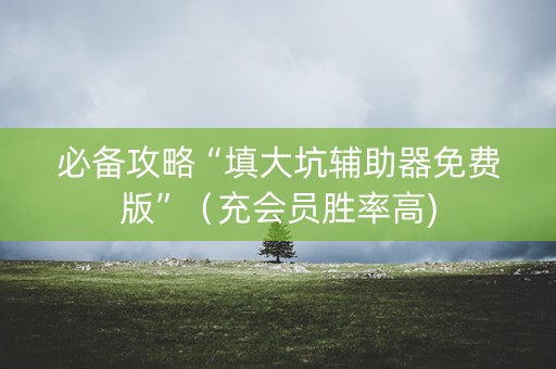必备攻略“填大坑辅助器免费版”（充会员胜率高)
