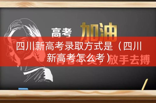 四川新高考录取方式是（四川新高考怎么考）