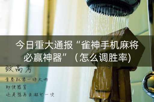 今日重大通报“雀神手机麻将必赢神器”（怎么调胜率)
