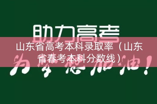 山东省高考本科录取率（山东省春考本科分数线）