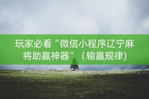 玩家必看“微信小程序辽宁麻将助赢神器”（输赢规律)