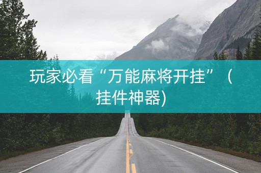 玩家必看“万能麻将开挂”（挂件神器)