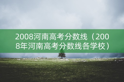 2008河南高考分数线（2008年河南高考分数线各学校）