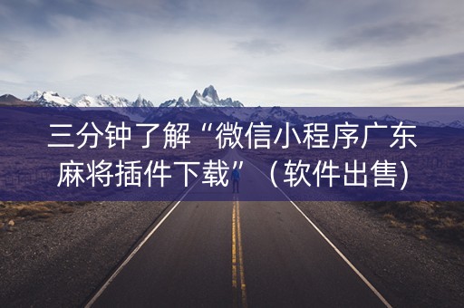 三分钟了解“微信小程序广东麻将插件下载”（软件出售)