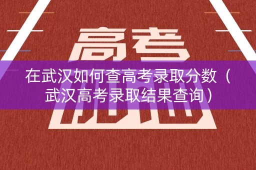 在武汉如何查高考录取分数（武汉高考录取结果查询）