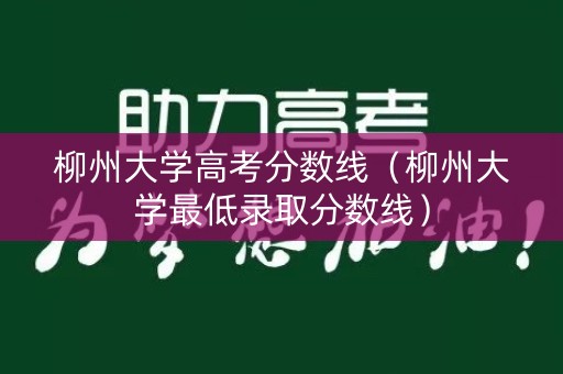 柳州大学高考分数线（柳州大学最低录取分数线）