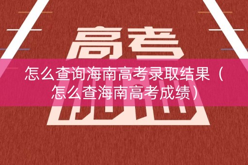 怎么查询海南高考录取结果（怎么查海南高考成绩）