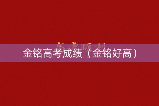 金铭高考成绩（金铭好高）