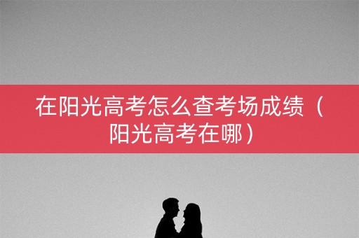在阳光高考怎么查考场成绩（阳光高考在哪）