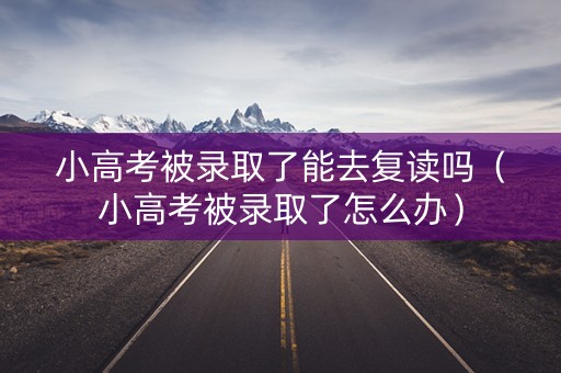 小高考被录取了能去复读吗（小高考被录取了怎么办）