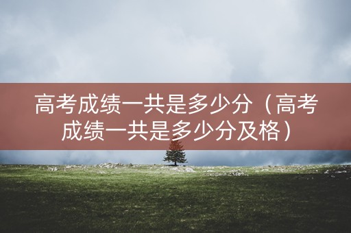 高考成绩一共是多少分（高考成绩一共是多少分及格）
