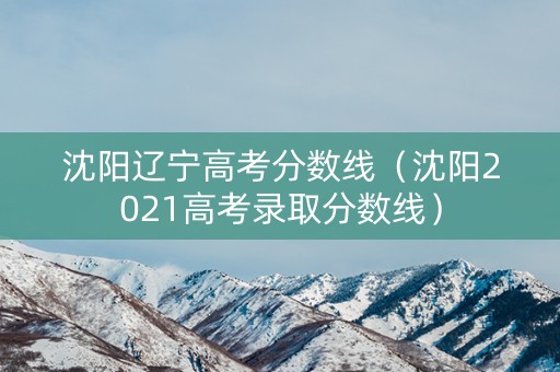 沈阳辽宁高考分数线（沈阳2021高考录取分数线）