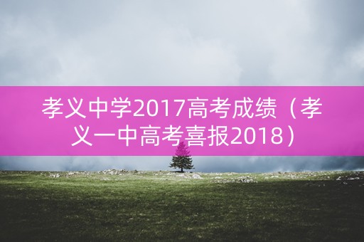 孝义中学2017高考成绩（孝义一中高考喜报2018）
