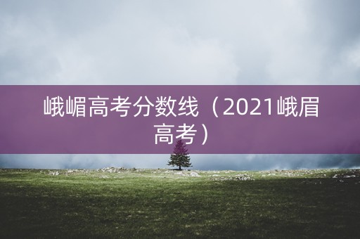 峨嵋高考分数线（2021峨眉高考）