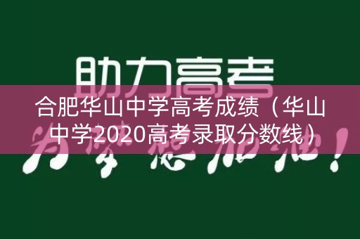合肥华山中学高考成绩（华山中学2020高考录取分数线）