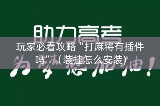 玩家必看攻略“打麻将有插件吗”（装挂怎么安装)
