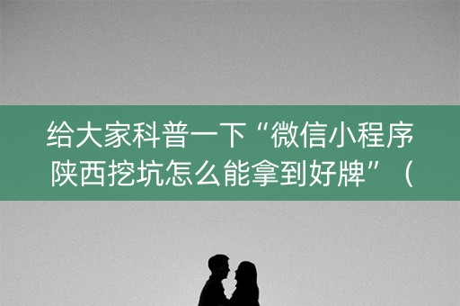 给大家科普一下“微信小程序陕西挖坑怎么能拿到好牌”（辅助器通用版)