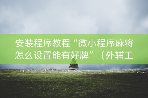 安装程序教程“微小程序麻将怎么设置能有好牌”（外辅工具)