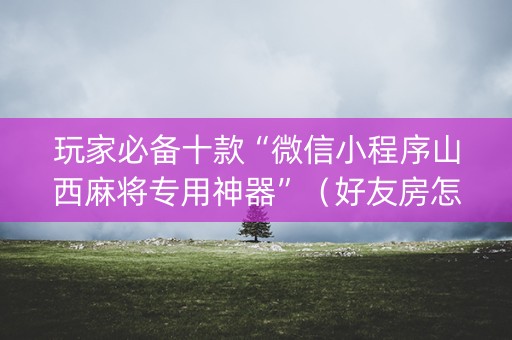 玩家必备十款“微信小程序山西麻将专用神器”（好友房怎么才能赢)