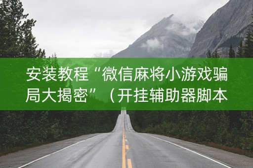 安装教程“微信麻将小游戏骗局大揭密”（开挂辅助器脚本)