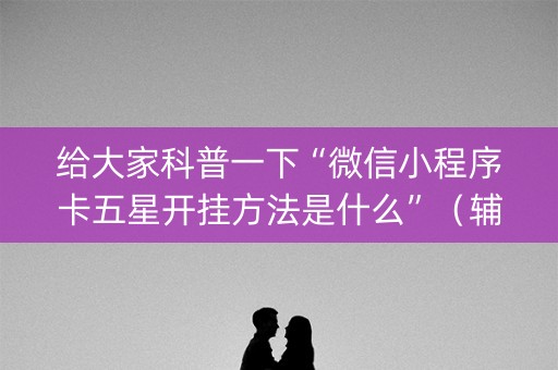 给大家科普一下“微信小程序卡五星开挂方法是什么”（辅助器通用版)
