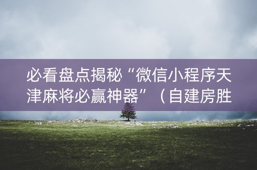 必看盘点揭秘“微信小程序天津麻将必赢神器”（自建房胜负规律)