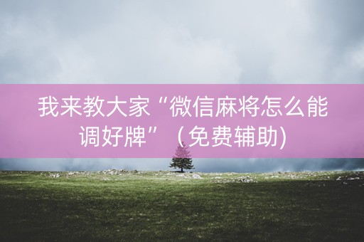 我来教大家“微信麻将怎么能调好牌”（免费辅助)