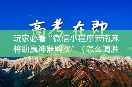 玩家必看“微信小程序云南麻将助赢神器购买”（怎么调胜率)