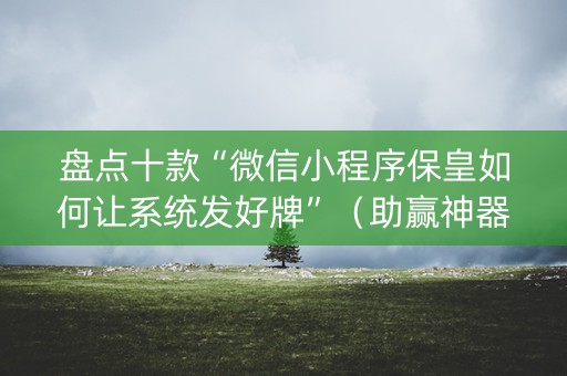 盘点十款“微信小程序保皇如何让系统发好牌”（助赢神器)