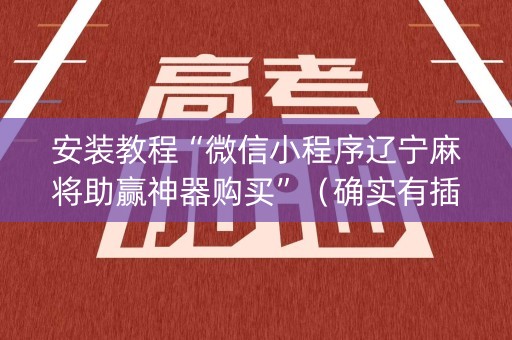 安装教程“微信小程序辽宁麻将助赢神器购买”（确实有插件吗)