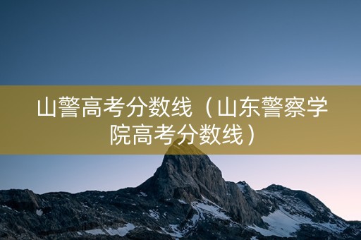 山警高考分数线（山东警察学院高考分数线）
