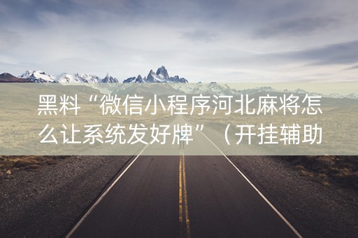 详细阅读:黑料“微信小程序河北麻将怎么让系统发好牌”(开挂辅助脚本) 黑料“微信小程序河北麻将怎么让系统发好牌”(开挂辅助脚本)