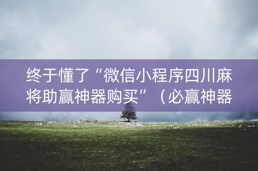 终于懂了“微信小程序四川麻将助赢神器购买”（必赢神器辅助器)