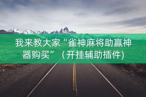 我来教大家“雀神麻将助赢神器购买”（开挂辅助插件)