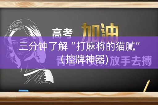 三分钟了解“打麻将的猫腻”（控牌神器)